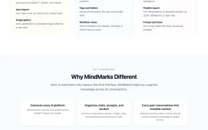 MindMarks homepage — screenshot of the productivity & writing AI tool, 2026-10-02