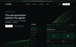 Mintlify homepage — screenshot of the coding AI tool, 2026-10-01
