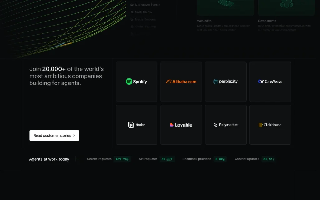 Mintlify página principal — captura de pantalla de la herramienta de IA programación, Oct 1, 2026