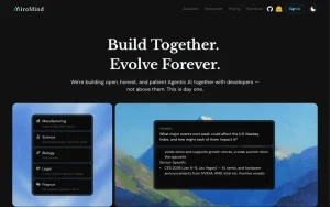 MiroMind (MiroThinker) homepage page homepage screenshot, research & search AI tool