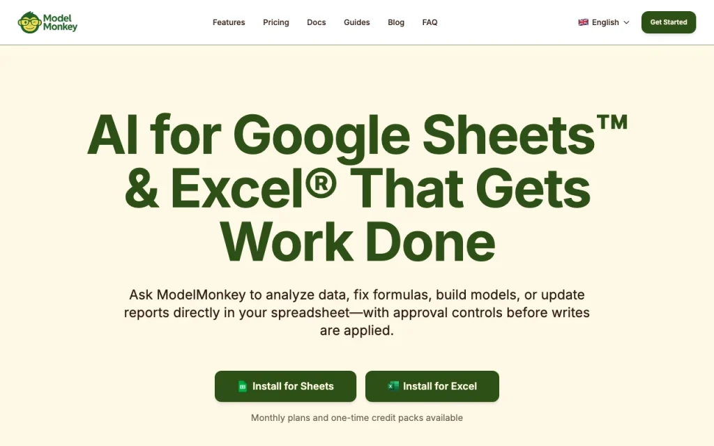 ModelMonkey Startseite, Screenshot, KI-Tool produktivität & schreiben