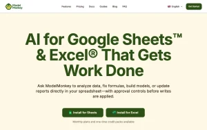 ModelMonkey homepage — screenshot of the productivity & writing AI tool, 2026-10-02