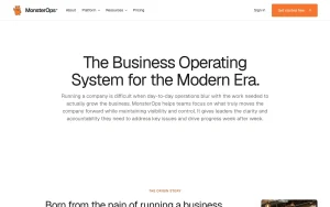MonsterOps about page — screenshot of the productivity & writing AI tool, 2026-10-02