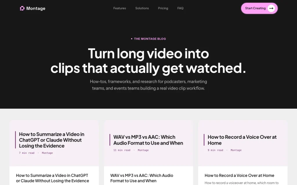 Montage Blog – Screenshot des KI-Tools video, Oct 13, 2026