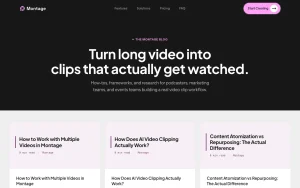 Montage blog — screenshot of the video AI tool, 2026-10-02