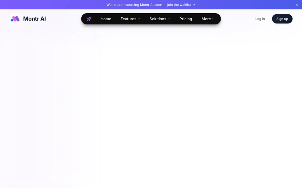 Montr AI homepage screenshot, productivity & writing AI tool