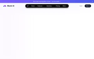 Montr AI homepage page homepage screenshot, productivity & writing AI tool