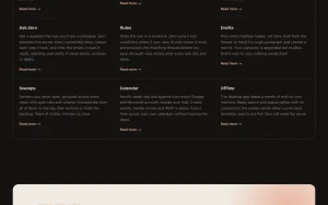 MorningZero features page — screenshot of the productivity & writing AI tool, 2026-10-01