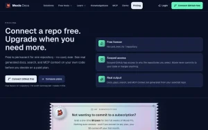 Moxie Docs pricing page with plans and prices — screenshot of the coding AI tool, 2026-10-01