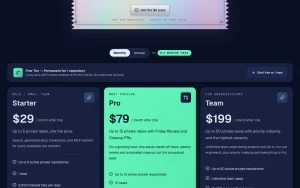 Moxie Docs pricing page with plans and prices — screenshot of the coding AI tool, 2026-10-01