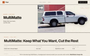 MultiMatte homepage — screenshot of the image generation AI tool, 2026-10-02