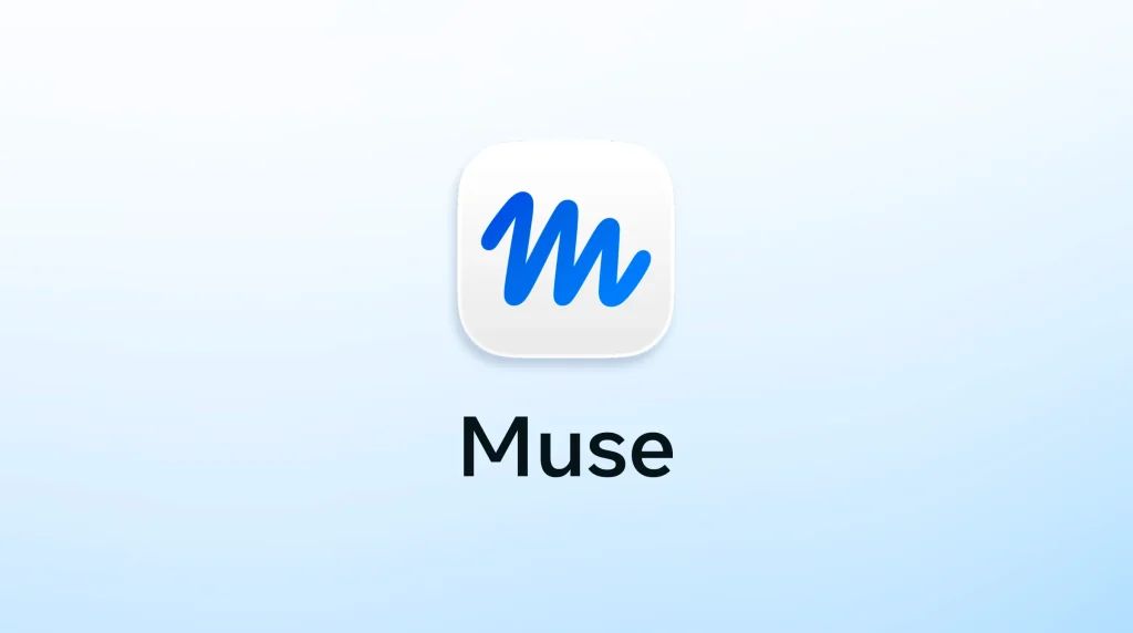 Muse homepage screenshot, chat assistants AI tool