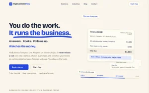 MyBusinessFlow homepage — screenshot of the productivity & writing AI tool, 2026-10-02