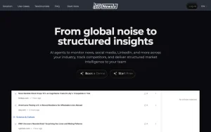 MyNewsly homepage — screenshot of the research & search AI tool, 2026-10-01