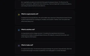 MySpec FAQ page — screenshot of the coding AI tool, 2026-10-01