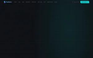 MySpec homepage — screenshot of the coding AI tool, 2026-10-01