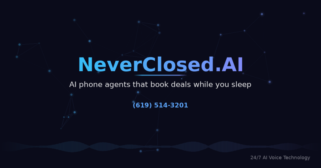 Captura de la página de inicio de NeverClosed.AI, herramienta de IA audio y voz
