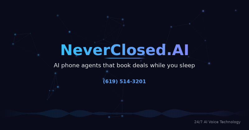 NeverClosed.AI homepage screenshot, audio & voice AI tool