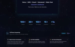 NeverClosed.AI features page — screenshot of the audio & voice AI tool, 2026-10-02