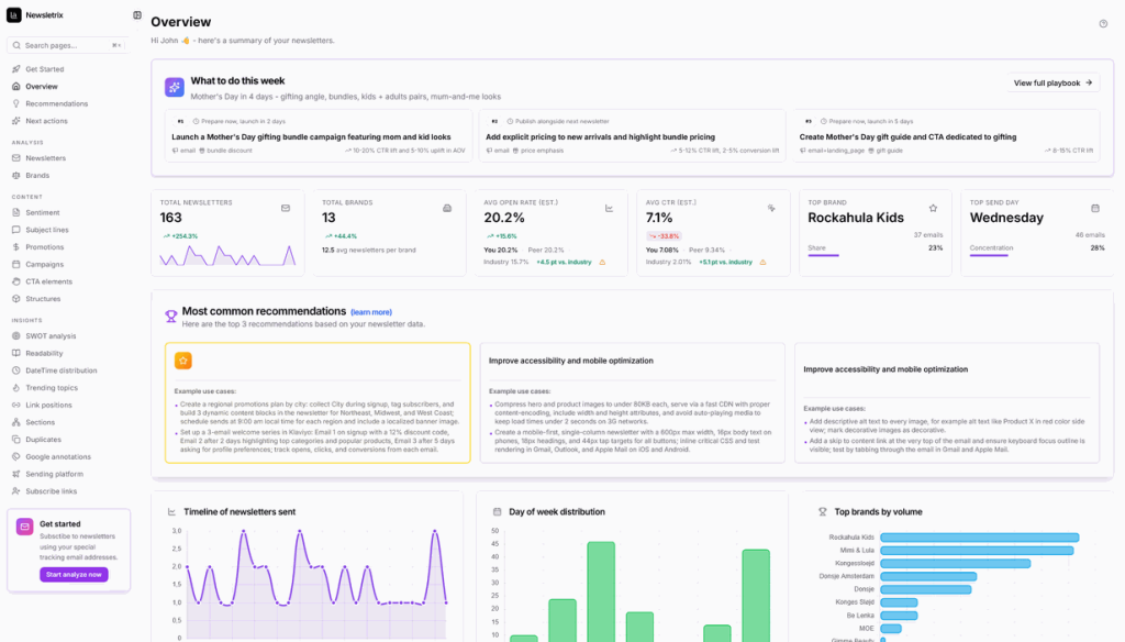 Newsletrix homepage screenshot, research & search AI tool