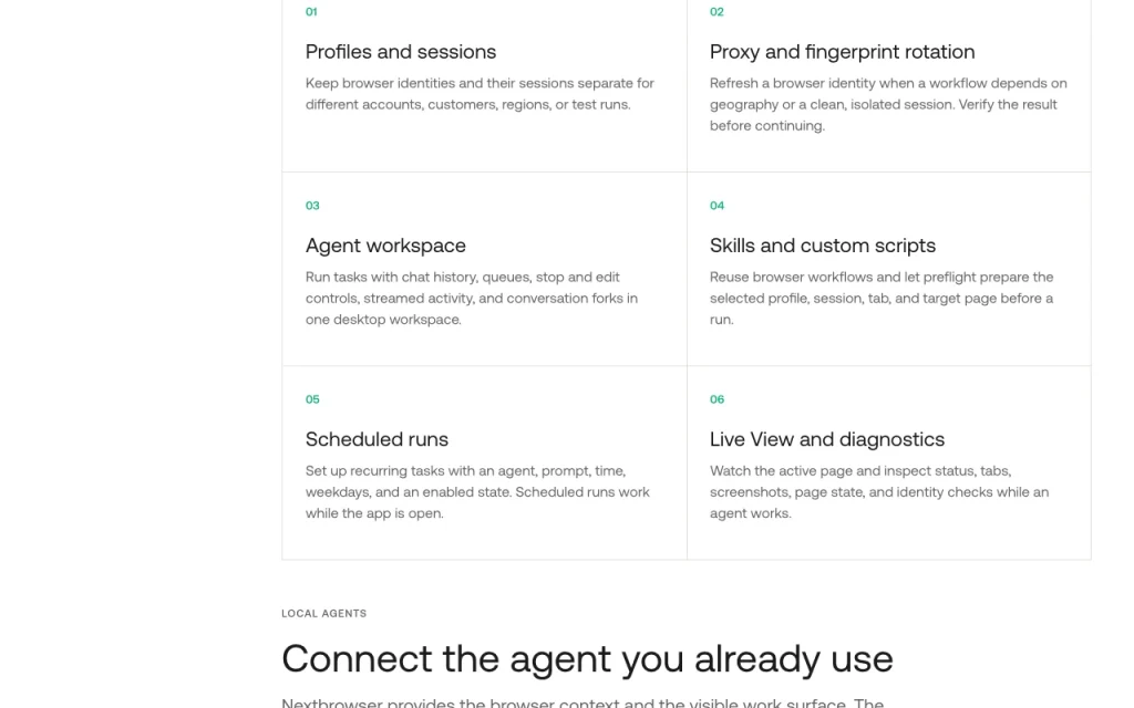 Nextbrowser documentation — capture d'écran de l'outil d'IA productivité et rédaction, Oct 2, 2026