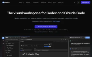 Nimbalyst homepage page homepage screenshot, coding AI tool