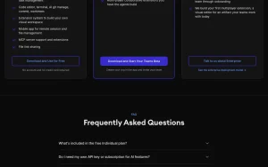 Nimbalyst pricing page homepage screenshot, coding AI tool