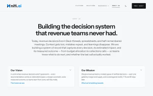 Niti AI about page — screenshot of the productivity & writing AI tool, 2026-10-02