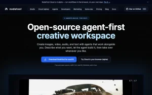 NodeTool homepage — screenshot of the video AI tool, 2026-10-02