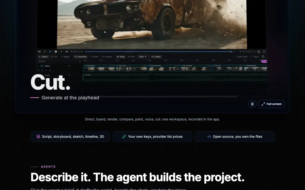 NodeTool homepage — screenshot of the video AI tool, Oct 2, 2026