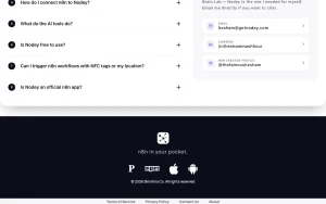 Nodey about page — screenshot of the productivity & writing AI tool, 2026-10-02