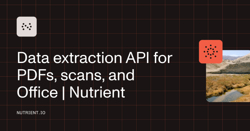Nutrient Data Extraction API Startseite, Screenshot, KI-Tool produktivität & schreiben