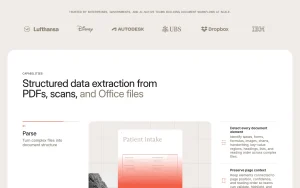 Nutrient Data Extraction API homepage — screenshot of the productivity & writing AI tool, 2026-10-01