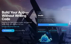 NxCode homepage — screenshot of the coding AI tool, 2026-10-01