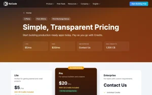 NxCode pricing page with plans and prices — screenshot of the coding AI tool, 2026-10-01