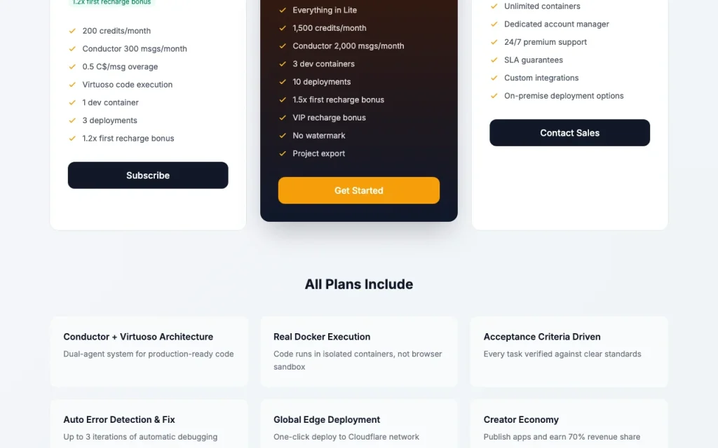 NxCode pricing page with plans and prices — screenshot of the coding AI tool, Oct 1, 2026