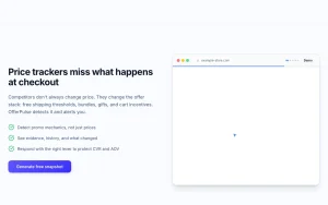 OfferPulse homepage page homepage screenshot, productivity & writing AI tool