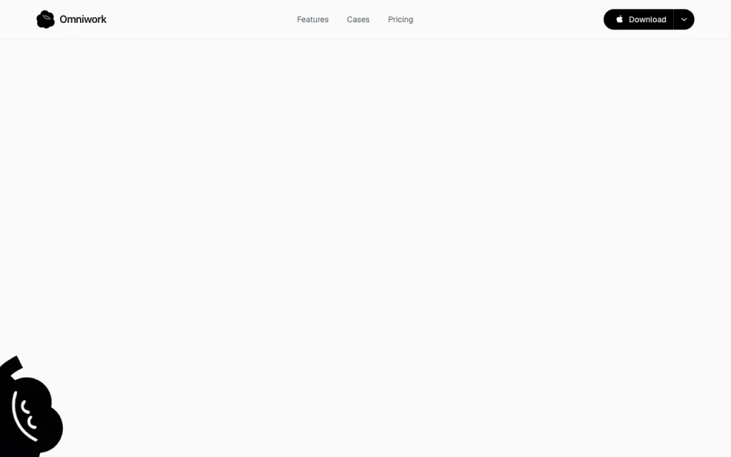 Captura de la página de inicio de Omniwork, herramienta de IA productividad y escritura