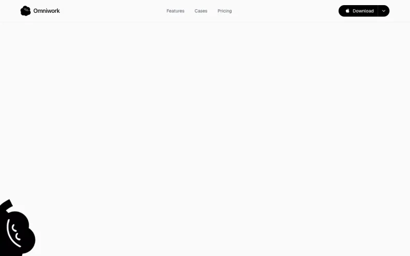 Omniwork homepage screenshot, productivity & writing AI tool