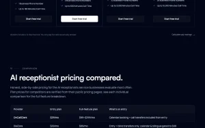 OnCallClerk pricing page homepage screenshot, audio & voice AI tool
