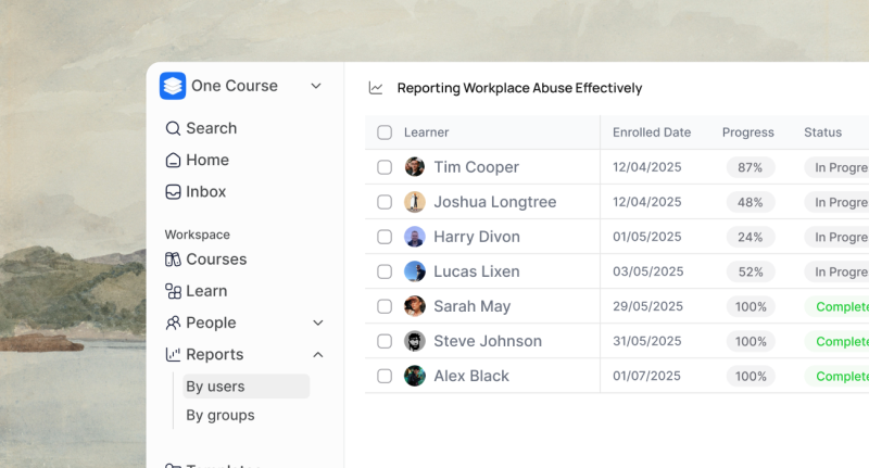 One Course homepage screenshot, productivity & writing AI tool
