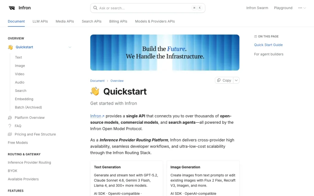 Infron (formerly OneRouter) documentation — screenshot of the coding AI tool, Oct 2, 2026