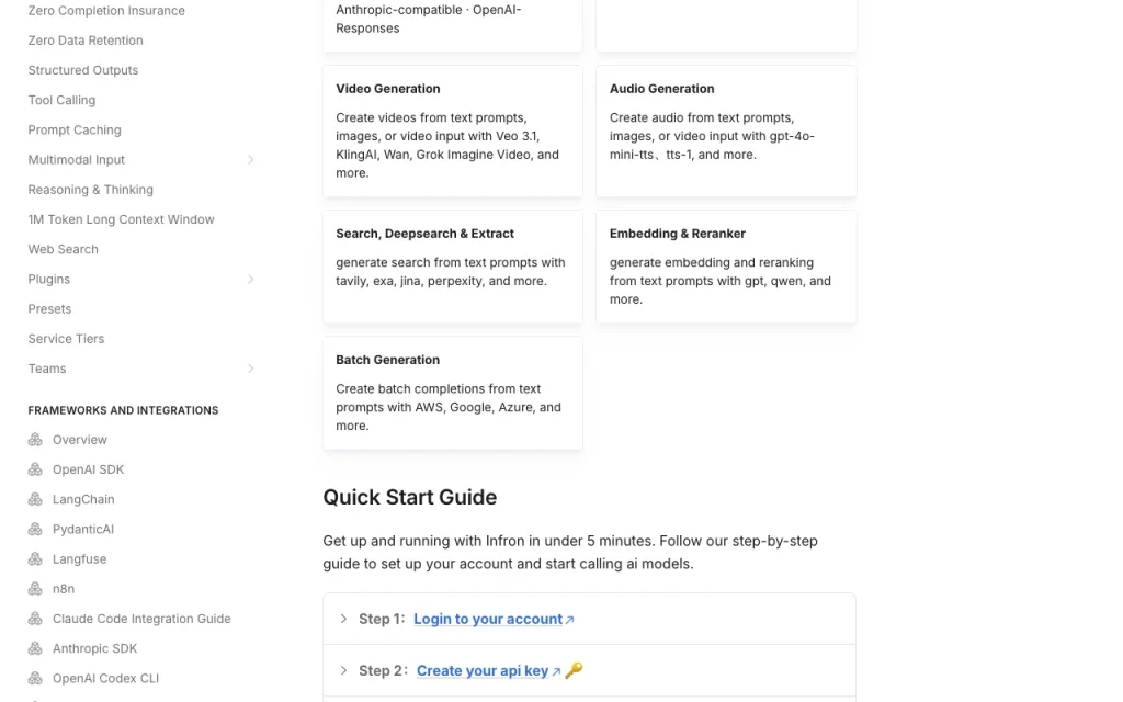 Infron (formerly OneRouter) documentation — screenshot of the coding AI tool, Oct 2, 2026