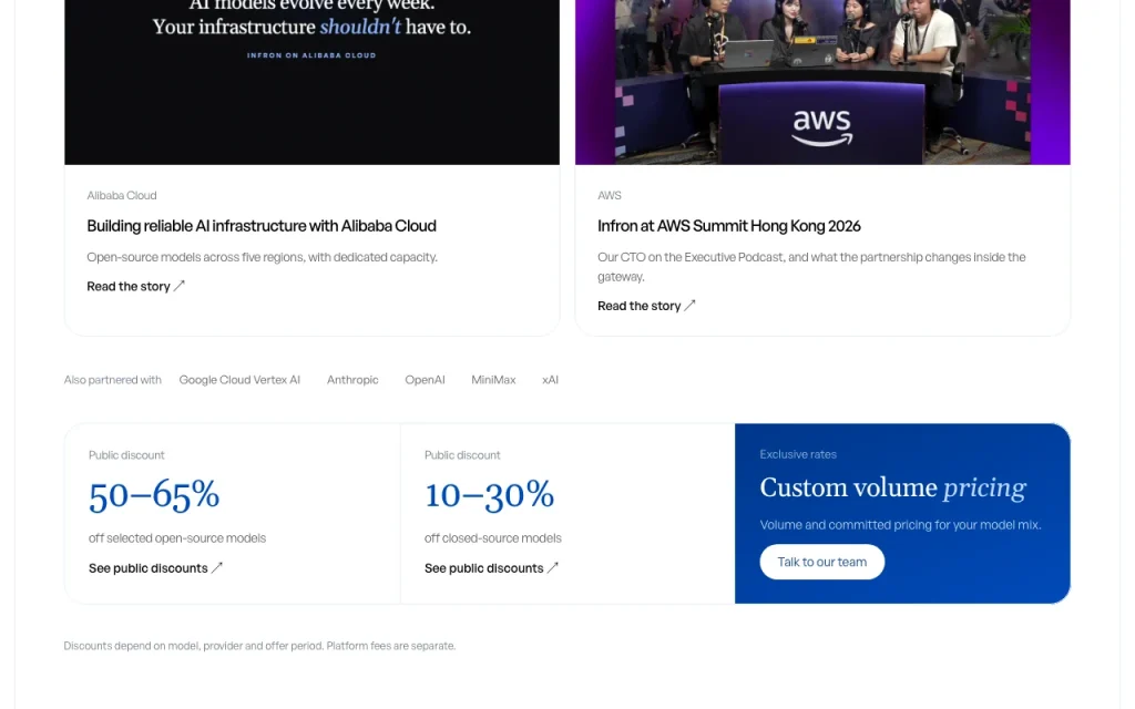 Infron (formerly OneRouter) homepage — screenshot of the coding AI tool, Oct 2, 2026