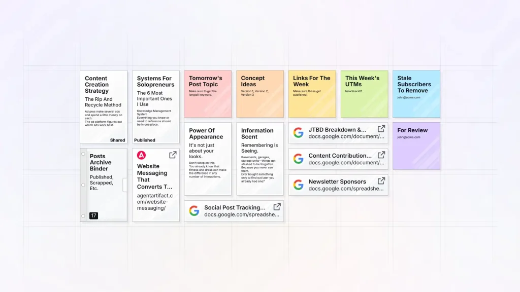 Capture d'écran de la page d'accueil de Opal (spatial notes), outil d'IA productivité et rédaction