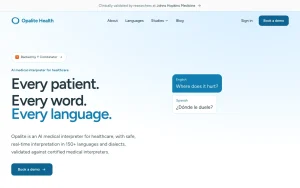 Opalite homepage — screenshot of the audio & voice AI tool, 2026-10-01
