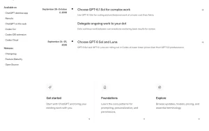 OpenAI Codex homepage — screenshot of the coding AI tool, 2026-10-02