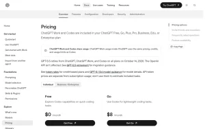 OpenAI Codex pricing page with plans and prices — screenshot of the coding AI tool, 2026-10-02