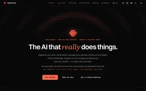 OpenClaw homepage — screenshot of the chat assistants AI tool, 2026-10-02