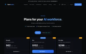 OpenLegion pricing page homepage screenshot, productivity & writing AI tool